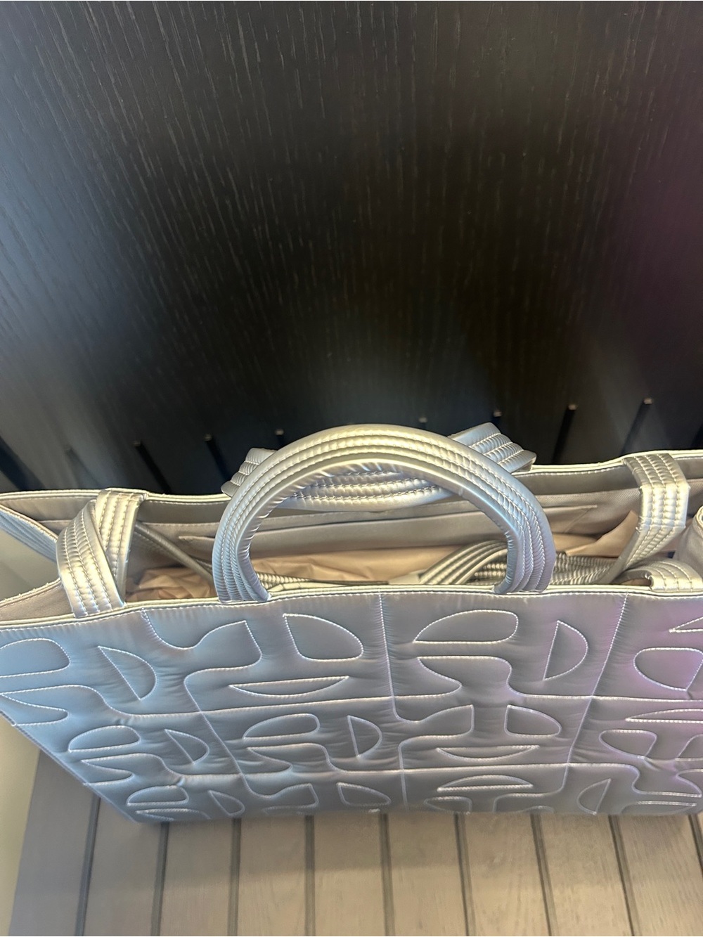 Telfar x Moose Knuckles Large Shopper Tote Silver NWT - Picture 6 of 11